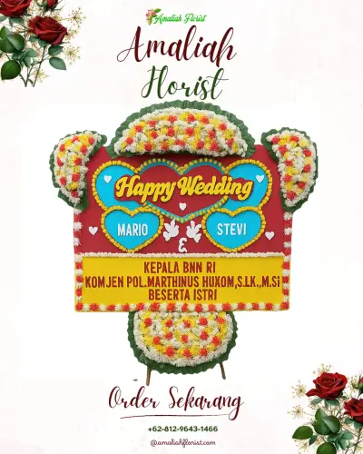 Karangan Papan Bunga Pernikahan di Cililin